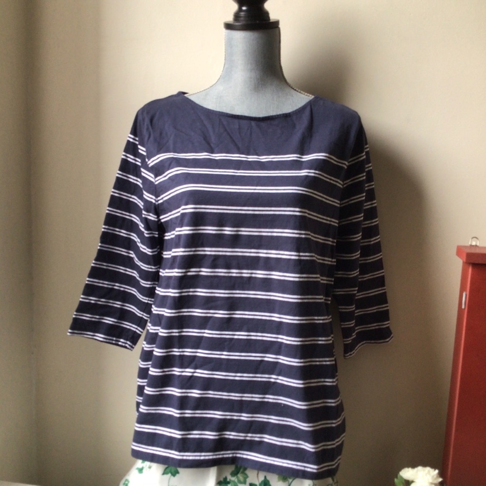 Merona thick cotton navy striped cotton shirt